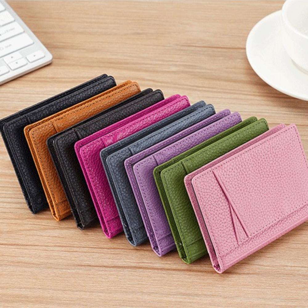 Portafoglio Morbido Super Sottile Vera Pelle Mini Porta Carte di Credito Portamonete Sottile Piccoli Porta Carte Portafoglio da Uomo Minimalista