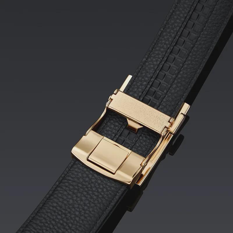 King Paul Men's Premium Alloy Buckle PVC Cowhide Business Belt, New Style.