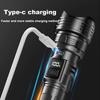 New Outdoor Strong Light LED Zoom Flashlights White Laser High Power Ultra Long Range Torch Rechargeable OLED Display Flashlight