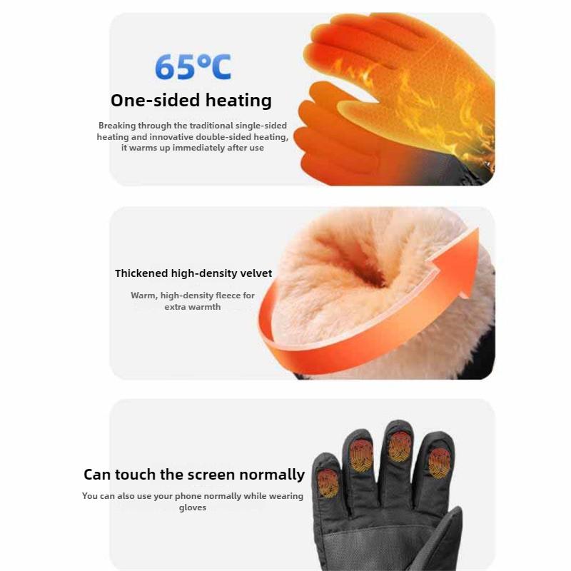 Heated Gloves for Men Winter Thermal Touchscreen Electric Motorcycle Riding Cycling Waterproof Warm
