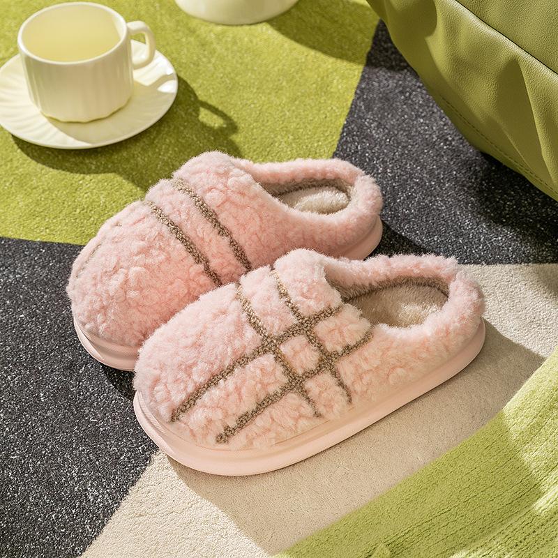 EVA sole cotton slippers women's winter home indoor couple thick-soled non-slip fluffy shoes warm cotton shoes men