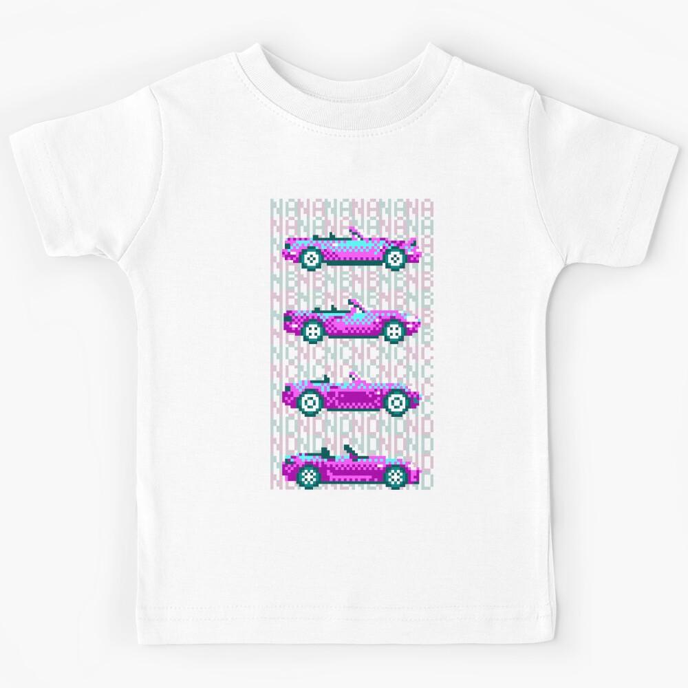 Pixel art Miata generations DOS with text Kids T-Shirt 150