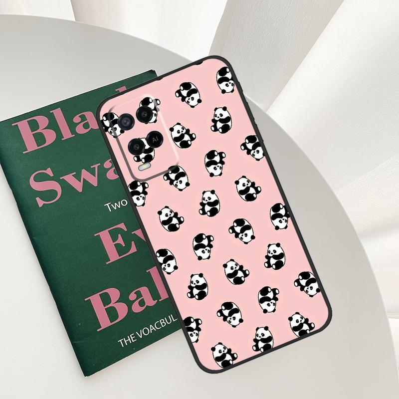 Cute Panda Case For Oppo A15 A16 A17 A52 A72 A76 A96 A54 A74 A94 A54S A57S A58 A78 A98 A57 A77 Cover