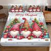 3-teiliges Frohe Weihnachten Kobold-Druck kernloses Bettlaken-Set, mehrere Größen weiche Bettdecken Schlafzimmer Bettwäsche Dekorationen