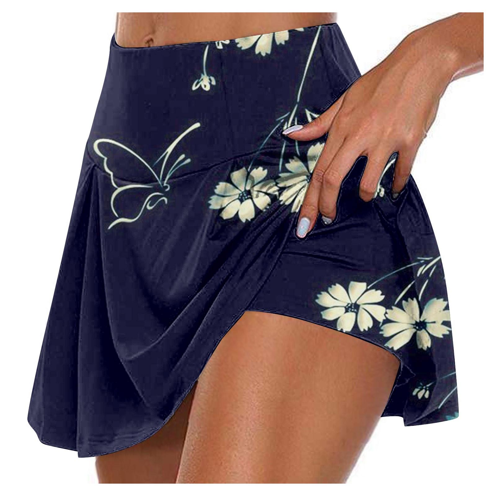 

Женские спортивные эластичные плиссированные теннисные юбки для бега, йоги, внутренние шорты, эластичные спортивные шорты для гольфа M