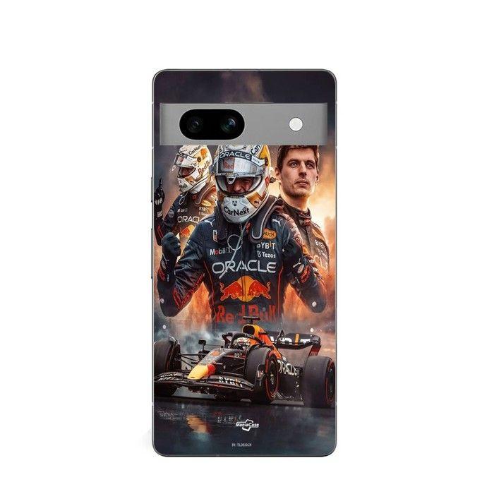 Handyhülle - MANIACASE - Google Pixel 7a - Silikon - Flexibel - Max Verstappen F1 Kunst-Hintergrundbild schwarz
