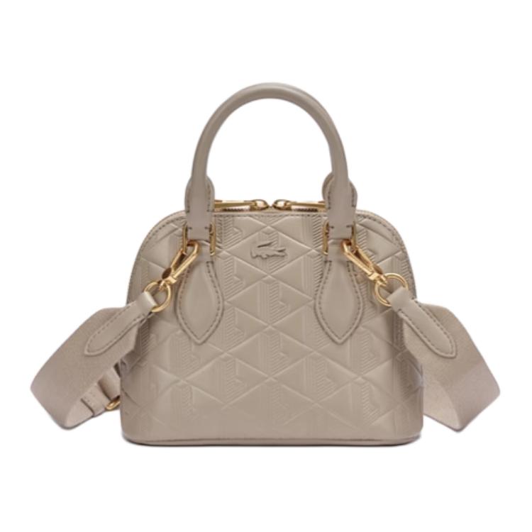 Lacoste Fashion Trend Zipper Closure Synthetic Leather Shoulder Tote Bag Small Women bags Light-Brown NF4876MH-Q47 Light Brown