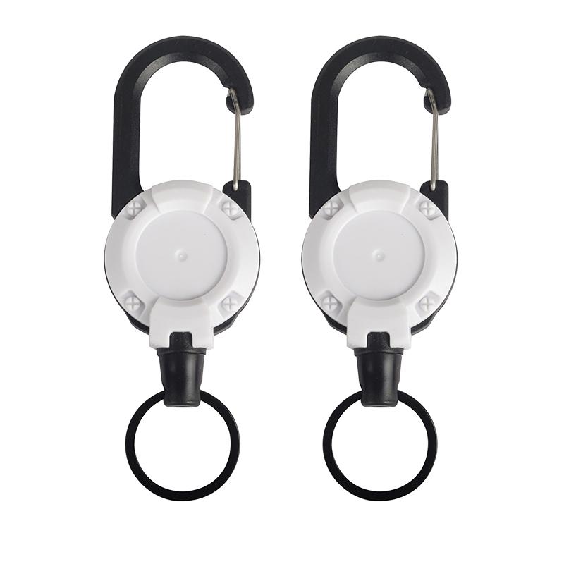 2Pcs Retractable Key Chains Anti-theft Metal Easy-to-pull Buckle Rope Elastic Keychain Sporty Retractable Key Ring
