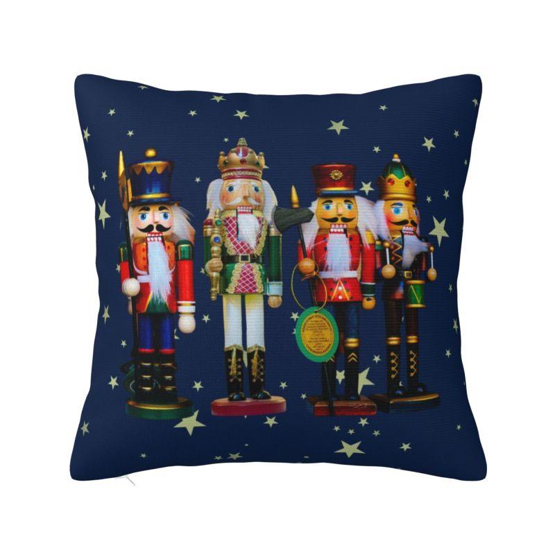 Nutcracker Soldier King Pillow Covers Decorative Cartoon Christmas Nutcrackers Nordic Cushion Cover Car Pillowcase