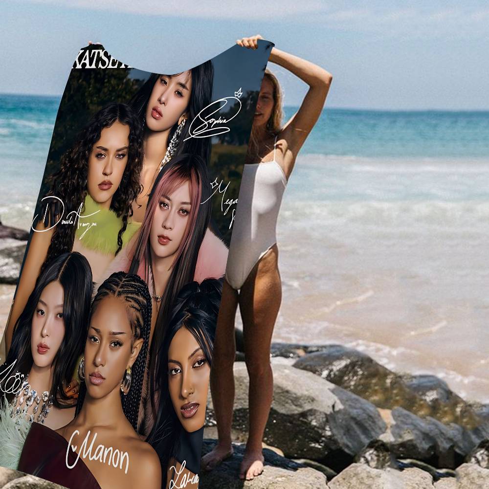 Group K-Katseye K-Pop Microfiber Blanket Quick Drying Beach Towels Oversized Printing Super Absorbent Pool Towel Blanket