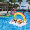 Aufblasbare Regenbogen Poolparty Getränke und Essen Schwimmmatte für Kinder