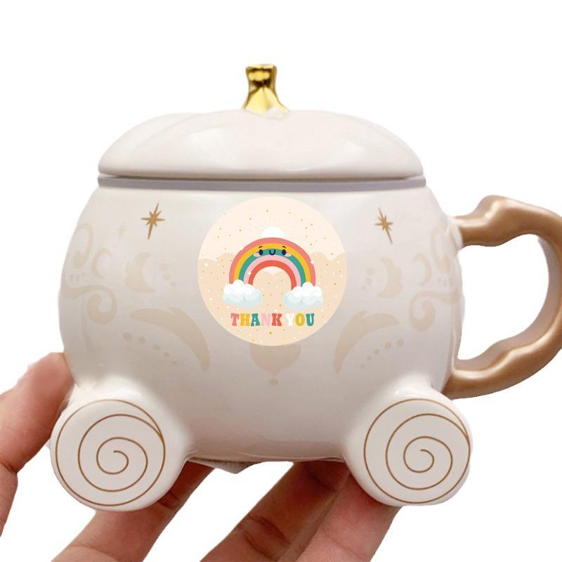 Cute Cartoon Rainbow Thank You Gift & Reward Adhesive Stickers