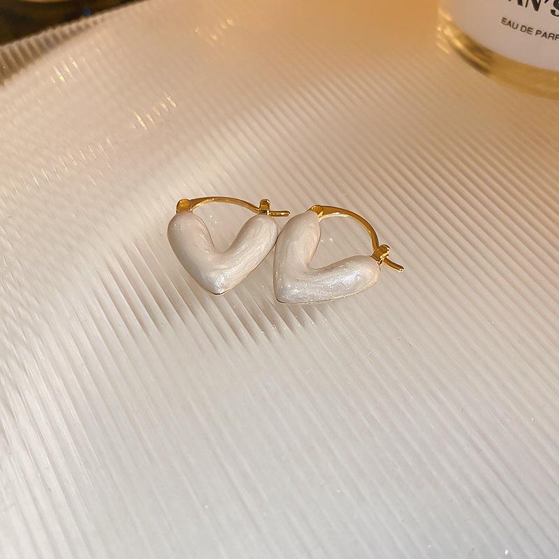 Boucles d'oreilles pendantes vintage en émail style peinture à l'huile - Luxe léger, design rétro haut de gamme pour femmes