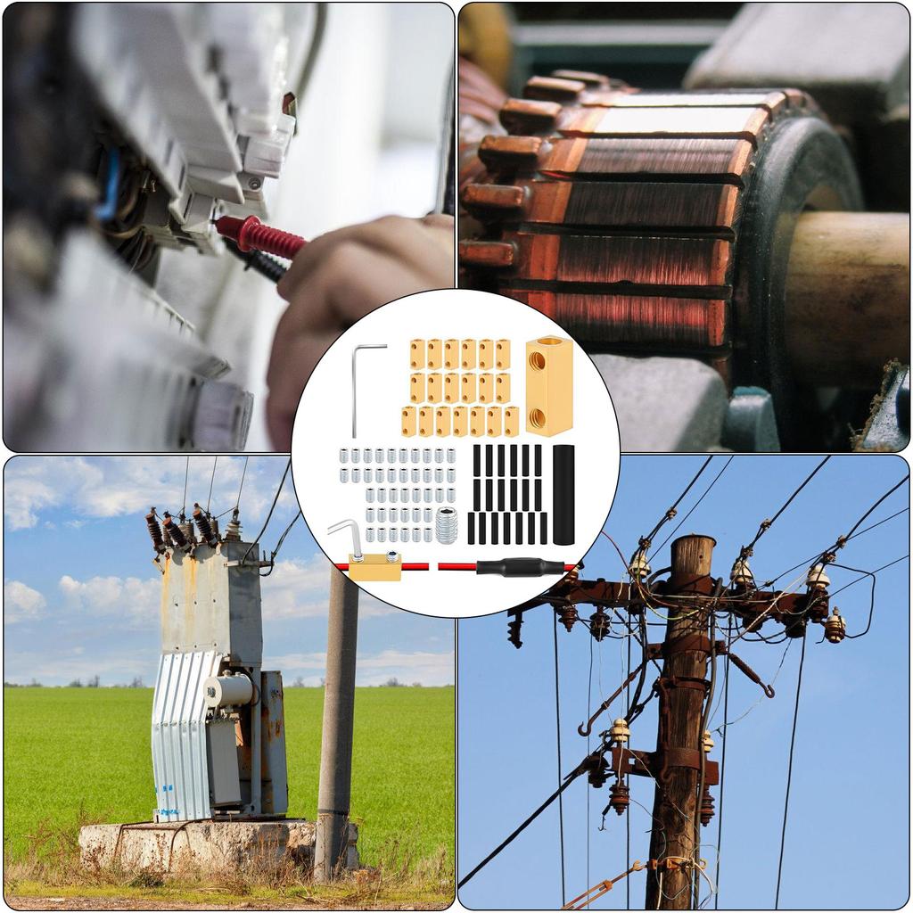 20Pcs 8 AWG Docking Connector 20A Wire Terminal Connectors with Screws Shrink Tubes Quick Wiring Terminal Enduring