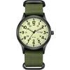 Outdoor Military Men's Analog Watch Nylon Strap Quartz Calendar Luminous Index Date Day Large Dial Waterproof Green