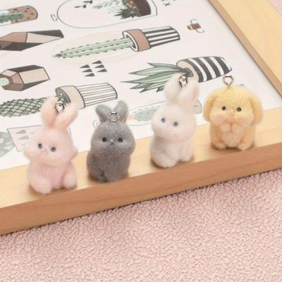 Random Plush Cute Bunny DIY Handmade Keychain Bag Pendant Accessory Material