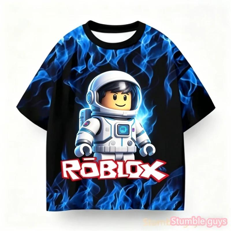 Anime Sommer Jungen Roblox Bedrucktes T-Shirt Trendiges Spielcharakter Design Lässig Kinder Mädchen Kurzarm Cartton Kinder T-Shirt