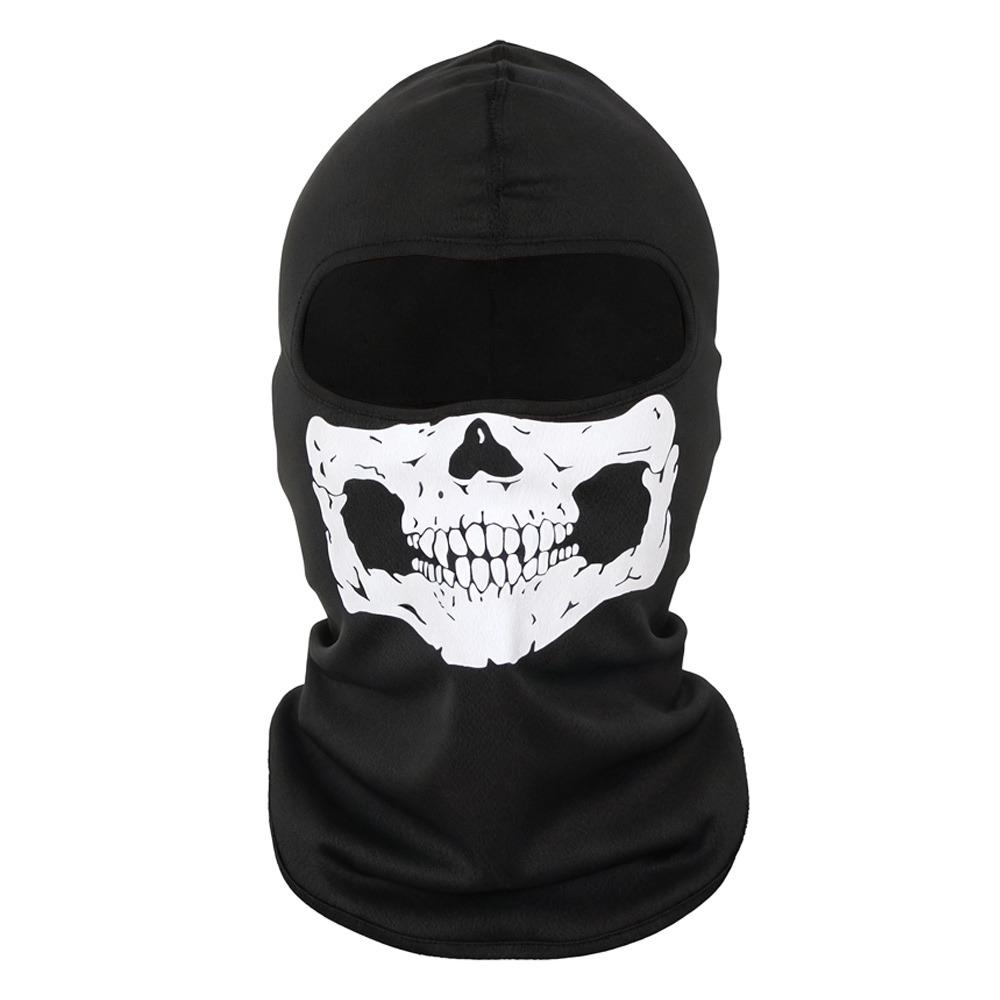 Skull Print Bicycle Balaclava Windproof Anti-UV Motorcycle Full Face Mask Full Face Design Neck Warmer Full Face Mask