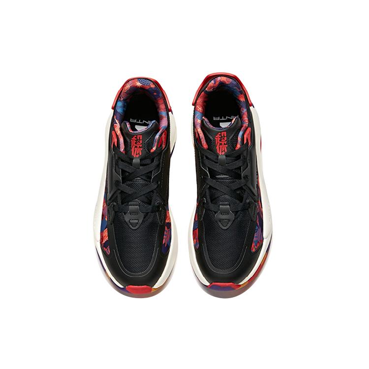Anta Life Collection Super Body Slip Resistant Abrasion Resistant Low top Skateboard Shoes Men's Black Red 112118083-4