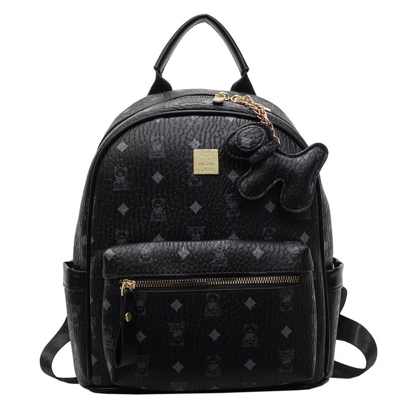 2025 New Large-capacity Backpack Female Cartoon Cute Bear Lady Backpack Korean Version Foreign-style Printed Backpack Tide