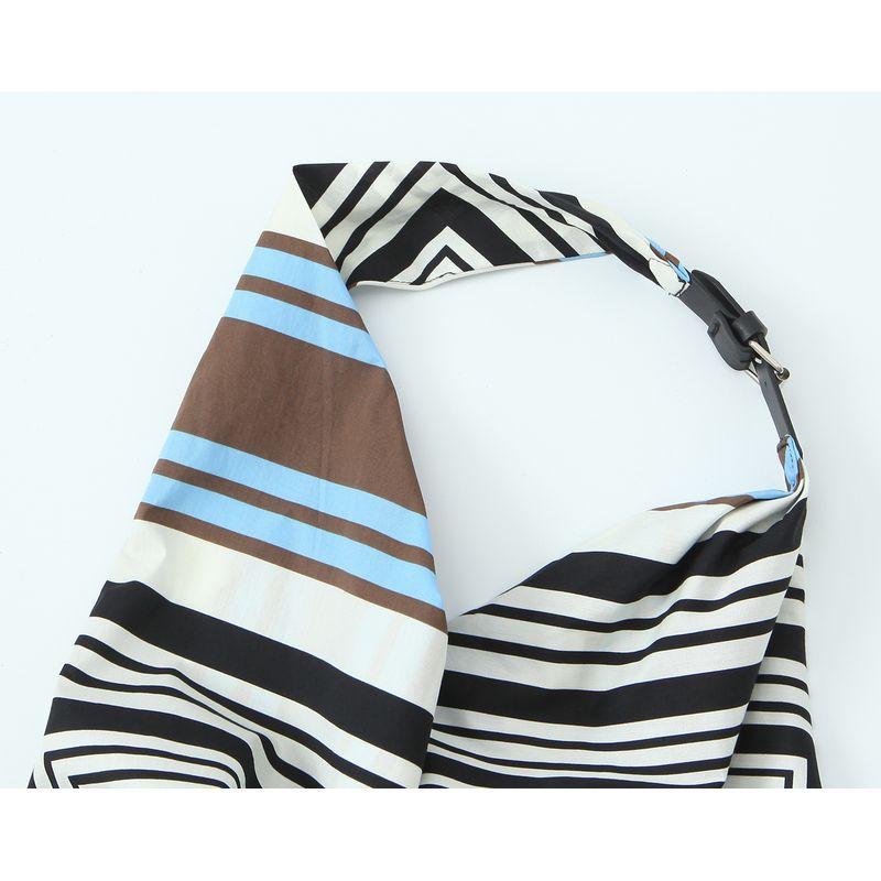 Kaslead New Arrival Women's Clothing Fashion Style Fashion Waistband Stripes Hanging Collar Poplin Tops 8402493