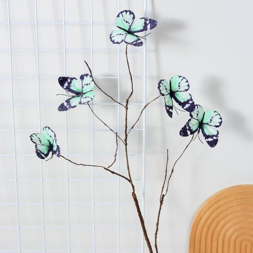 

Elegant Silk Butterfly Flower Plastic Fake Flower Home Garden Decor Style 5