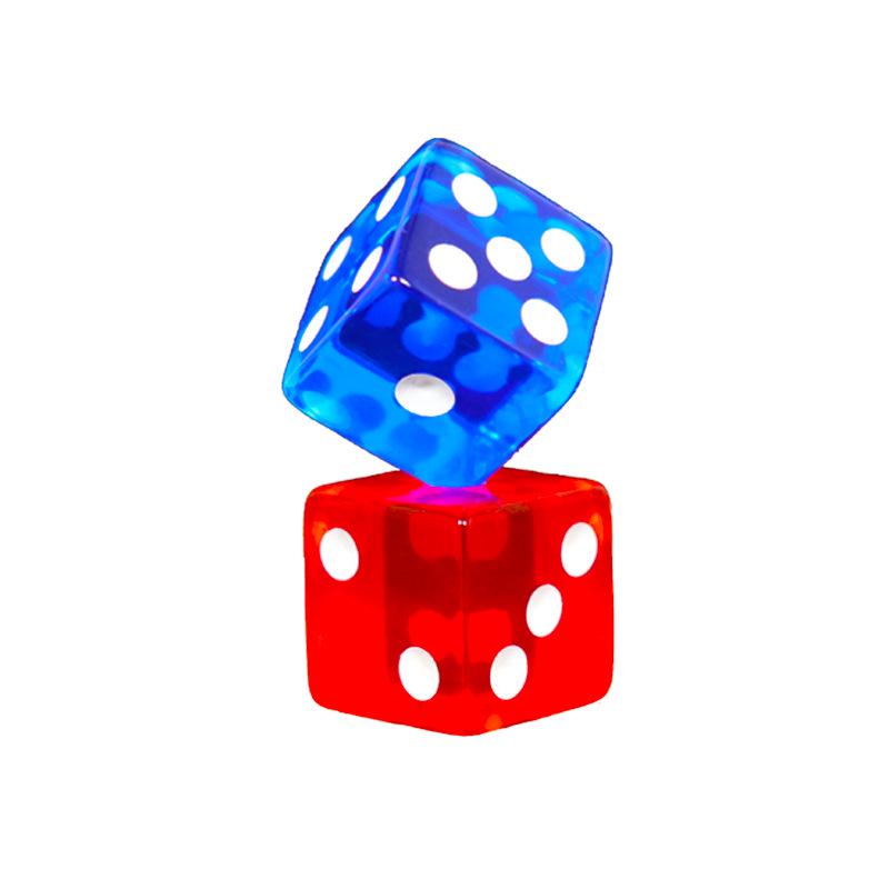 16mm Right Angle Transparent Colored Acrylic Dice - Children's Board Game Toy