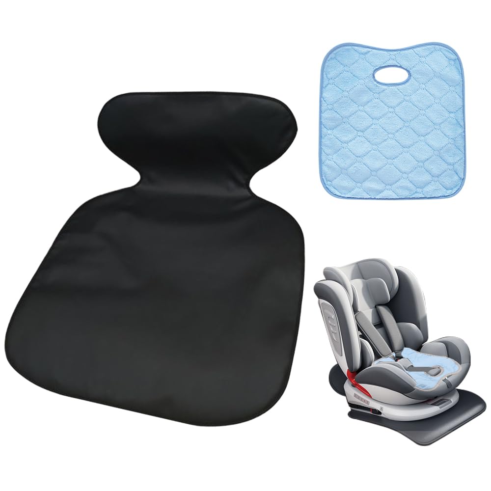 Car Seat Protector Set Universal Leather Seat Guard Waterproof Baby Mat for Crumbs and Potty Training 2-in-1 - Anti-Slip + Spills,