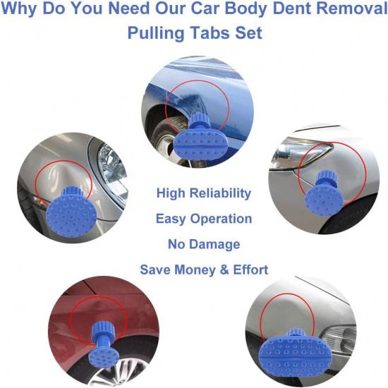 Dent Glue Tabs,30pcs Car Dent Puller Tabs Paintless Dent Repair Tools Set for Automobile Dent Repair Hail Damage Removal Tools