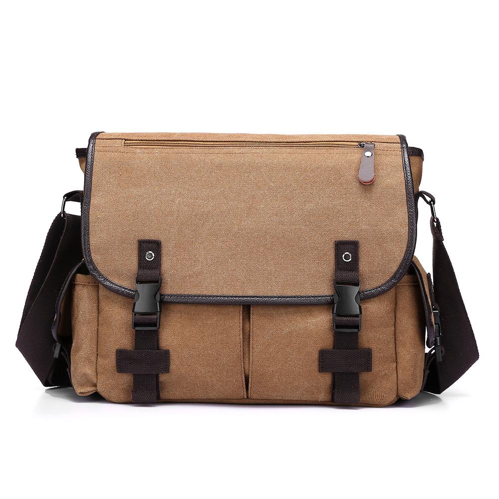 Retro Men's Large Canvas Crossbody Messenger Bag - Casual Commute & Campus Sling Bag