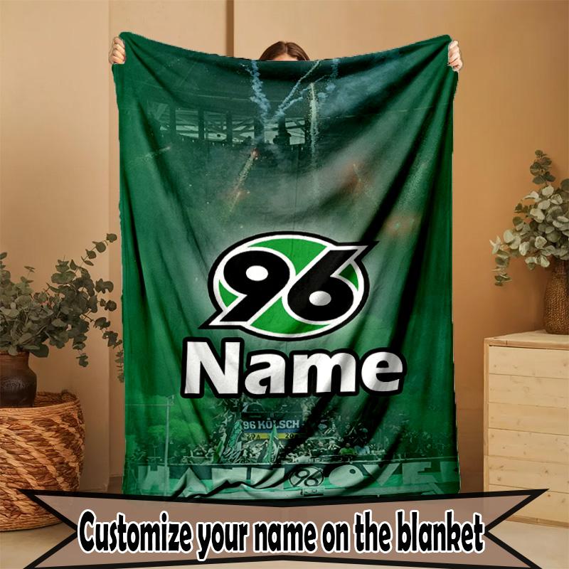 Custom Name Personalized Hannover 96 Football Print Blanket, Home Decor, Bedroom, Sofa, Camping, Couch, Gifts for Birthday ChristmasEnthusiasts