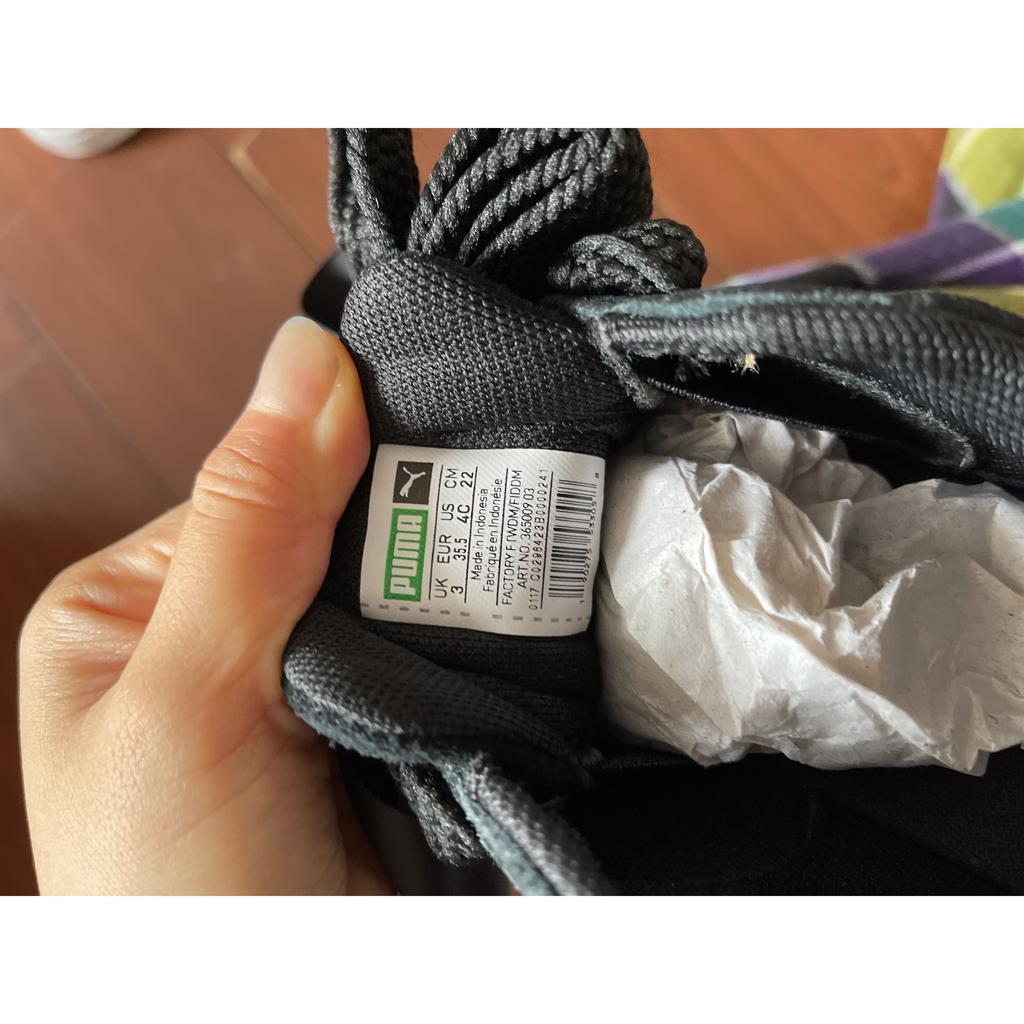 Puma Suede Heart Balance Lightweight Low-Top Kids Skate Shoes Kids Sneakers Black White 365009-03