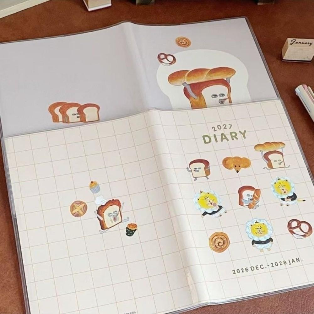 Hand-Tearable 2027 Planner Writable Weekly Monthly Planner Cute Cartoon Diary Students
