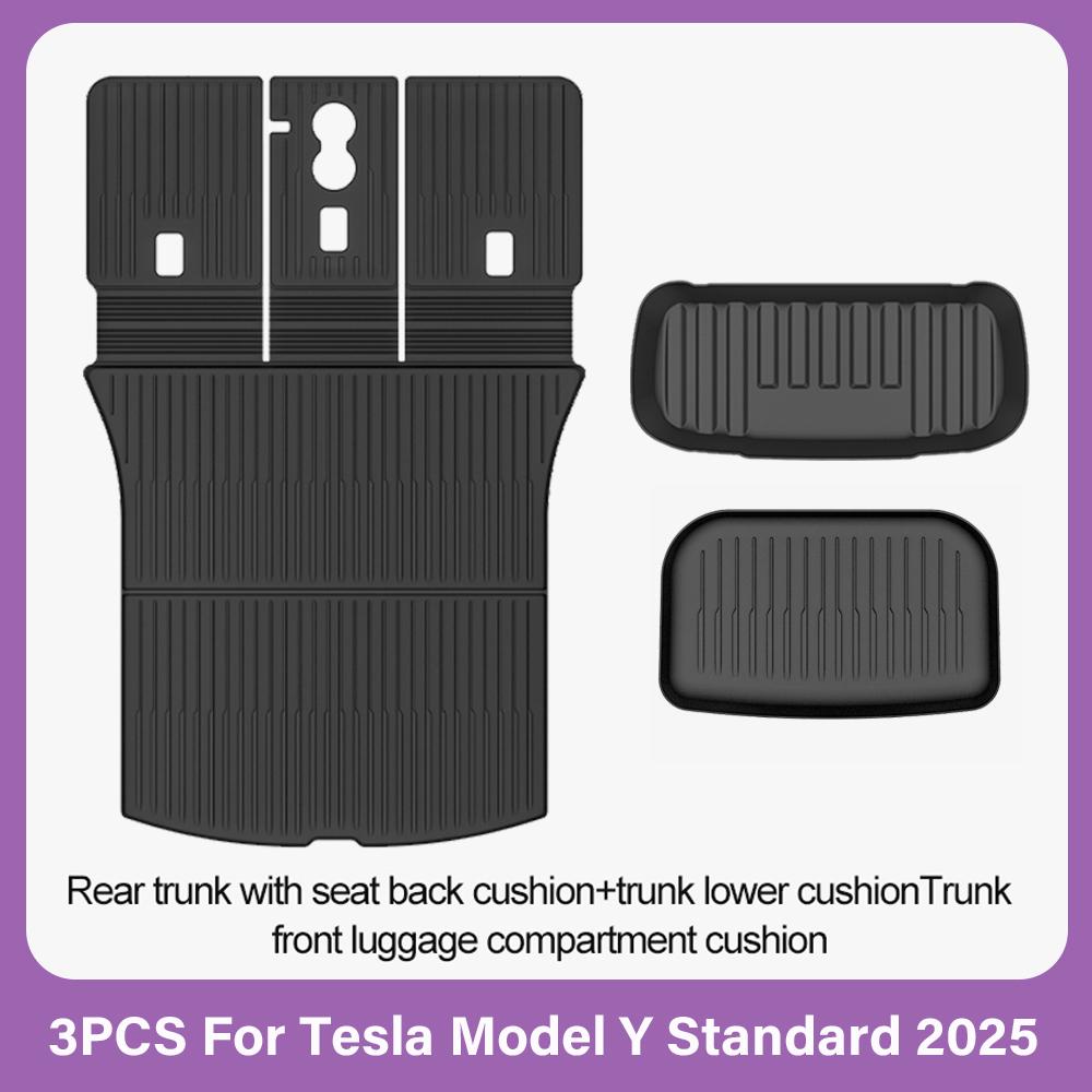TPE Floor Mats For Tesla New Model Y Standard 2025 2026 Waterproof Luggage All Weather Full Set Mat Foot Pads Model Y Trunk Mats