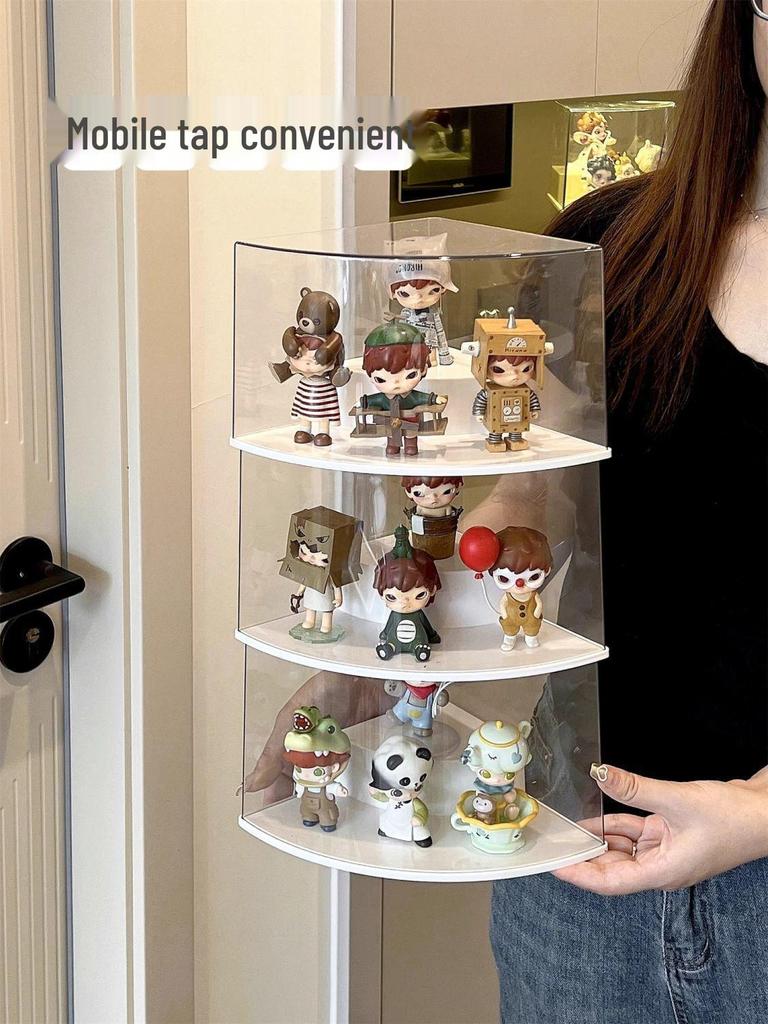 Light Weave Transparent Display Box: Dustproof Garden Pendant & Doll Figure Storage Stand