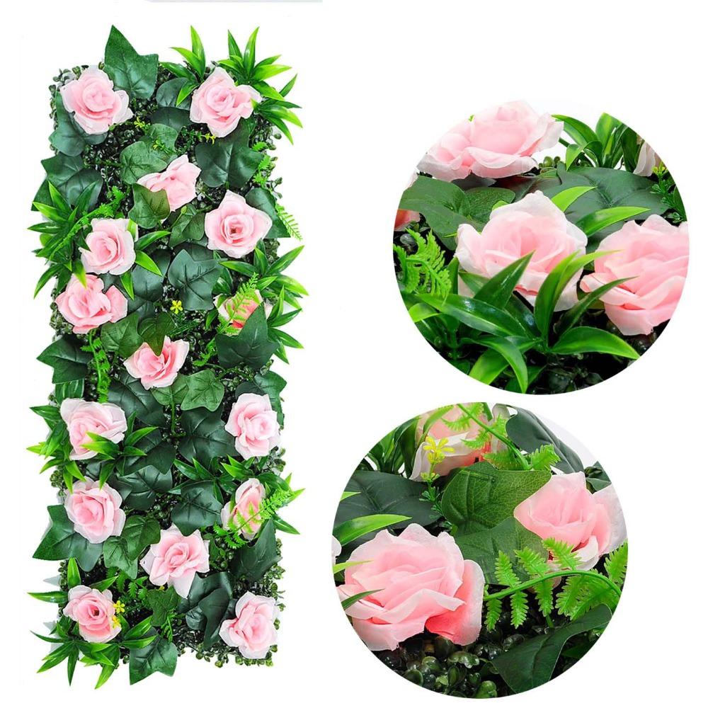 DIY Artificial Plant Wall Panel 75x25cm Flower Simulation Maple Plant Sheet Durable Lifelike Fake Green Grass Mat Privacy Screen