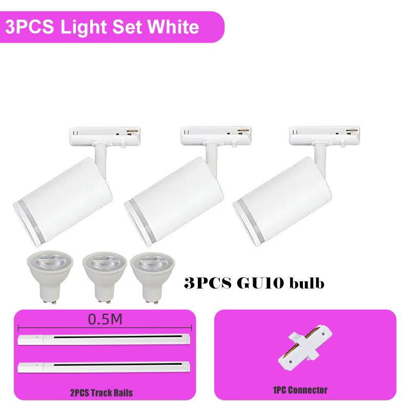 Led Track Light Replaceable GU10 Bulb Track Lamp 110v 220v for Clothing Shop Store Kitchen Living Room Decor Spotlight Lighting