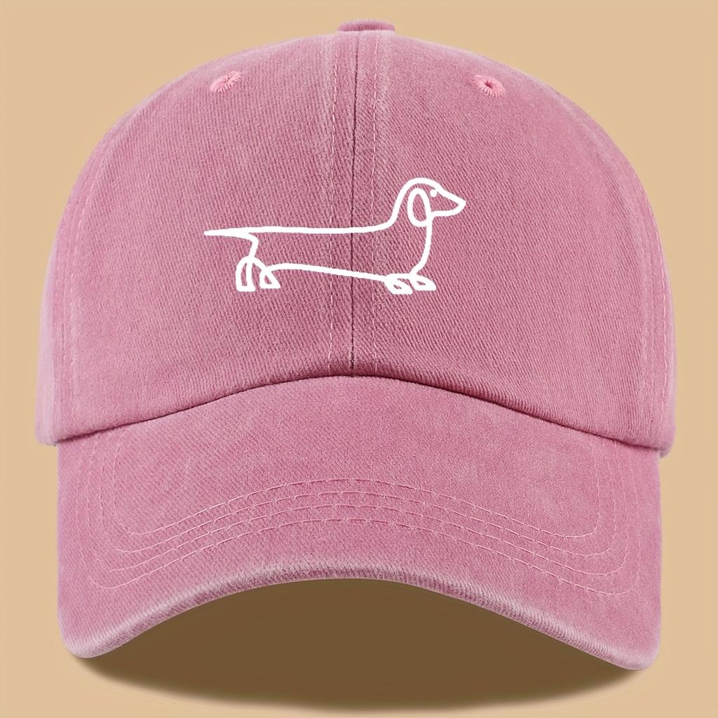 Simple Dog Print Baseball Cap, Versatile for Both Unisex and Women, Suitable for Outdoor Travel As a Hat for Pet Enthusiasts