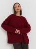 Solid color crew neck sweater European and American spring and autumn loose knitted sweater Ins pullover sweater women