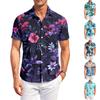 Heren Korte Mouw Hawaïaanse Print Knopen Overhemd Casual Buiten Kraag Losse Pasvorm Lichtgewicht Shirt voor Zomer Strand Vakantie