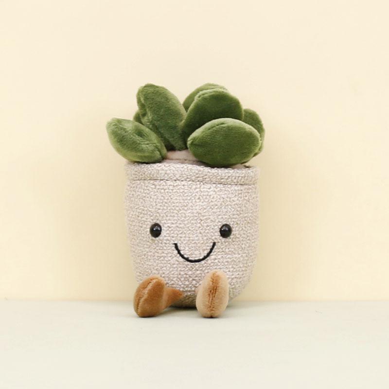 Adorable Plush Succulent Keychain Soft Toy Potted Plant Doll With Tulip Design
