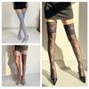 Stylish Long Boot Socks with Full Flower Lace Design for Women Sheer Colorful Fishnet Thigh High Over the Knee Stockings