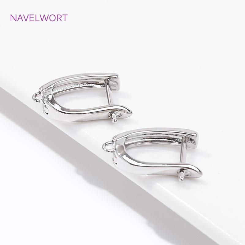 18K Gold Plated/Rhodium Smooth Earring Hook Clasps High Quality Ear Wire Hooks For Earring Making DIY Jewelry Making Accessories