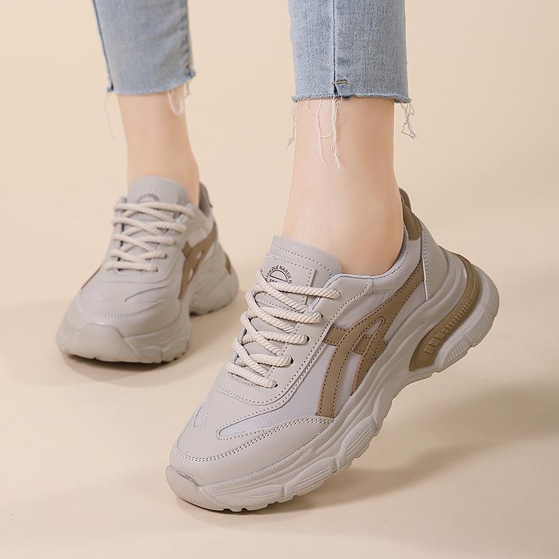 Thick-soled Heightening Versatile Casual Dad Shoes Women's Shoes Spring New Silver Mesh Sneakers Breathable Running