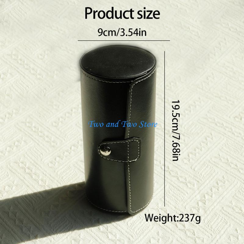 HX6F Elegant Leather Travel Watch Storage Box Compact Protective Design Leather Texture for Jewelry and Small Accessories