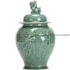 Kirin Mythical Creature Relief Ceramic Storage Jar Ginger Jar Sealed Tea Canister Desk Decoration Jewelry Box Cosmetic Container