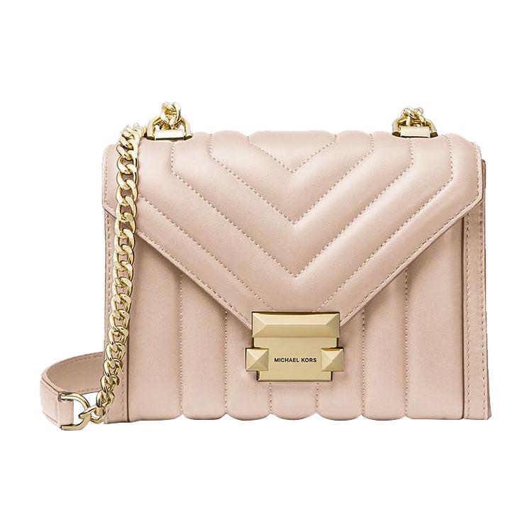 

New MICHAEL KORS Whitney Sheepskin Envelope Bag, Shoulder Bag, Crossbody Bag Trumpets Women s Nude Pink 30F8GXIL1T-187 20.1*8.1*14.0CM