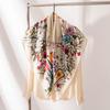Eșarfă tip snood din lână mătăsoasă cu imprimeu floral față-verso pentru femei - Șal elegant, luxos, ușor