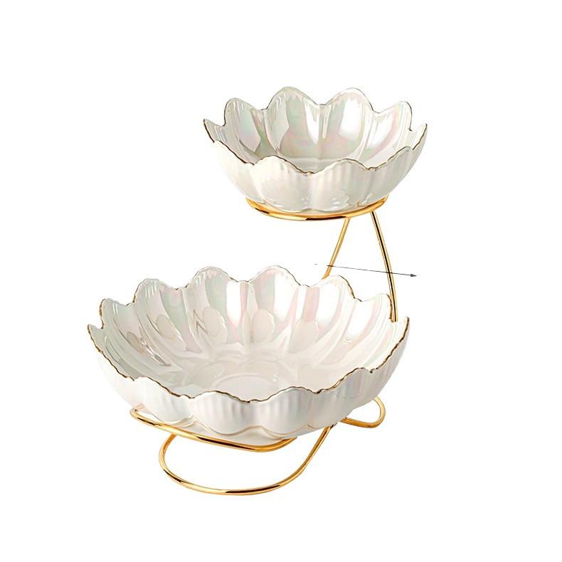 European Light Luxury Multi-layer Fruit and Candy Plate for Housewarming or New Home