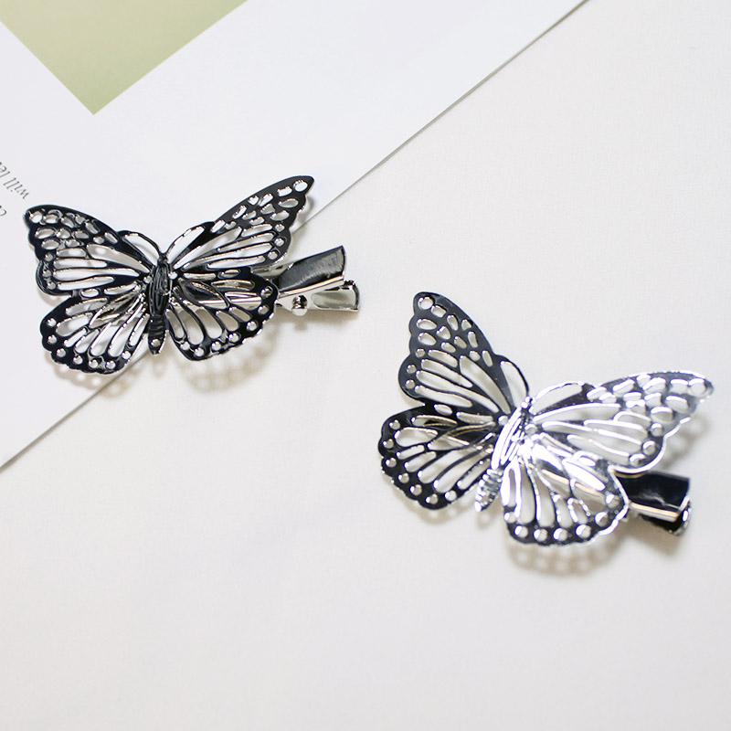 

Lystrfac 2Pcs Alloy Butterfly Hair Clip Women Simple Temperament Elegant Wild Hairpin Female Wedding Hair Accessories